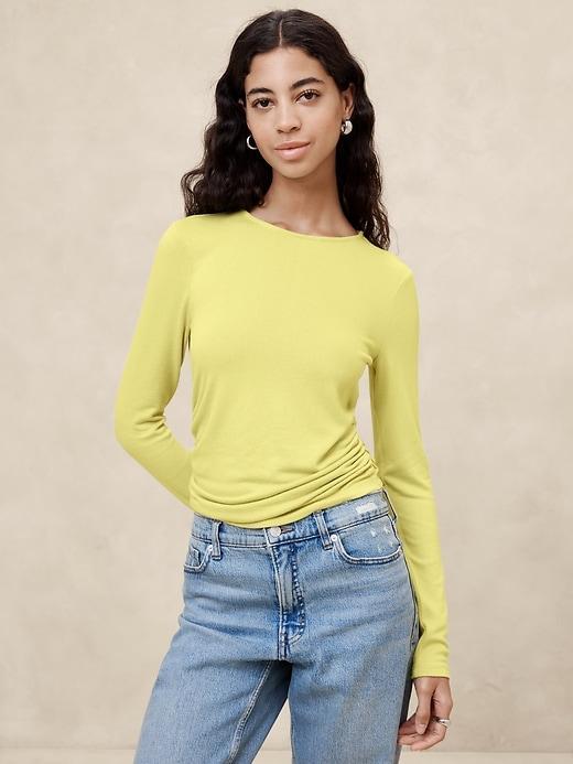 Soft Luxe Shirred-Waist Top Product Image