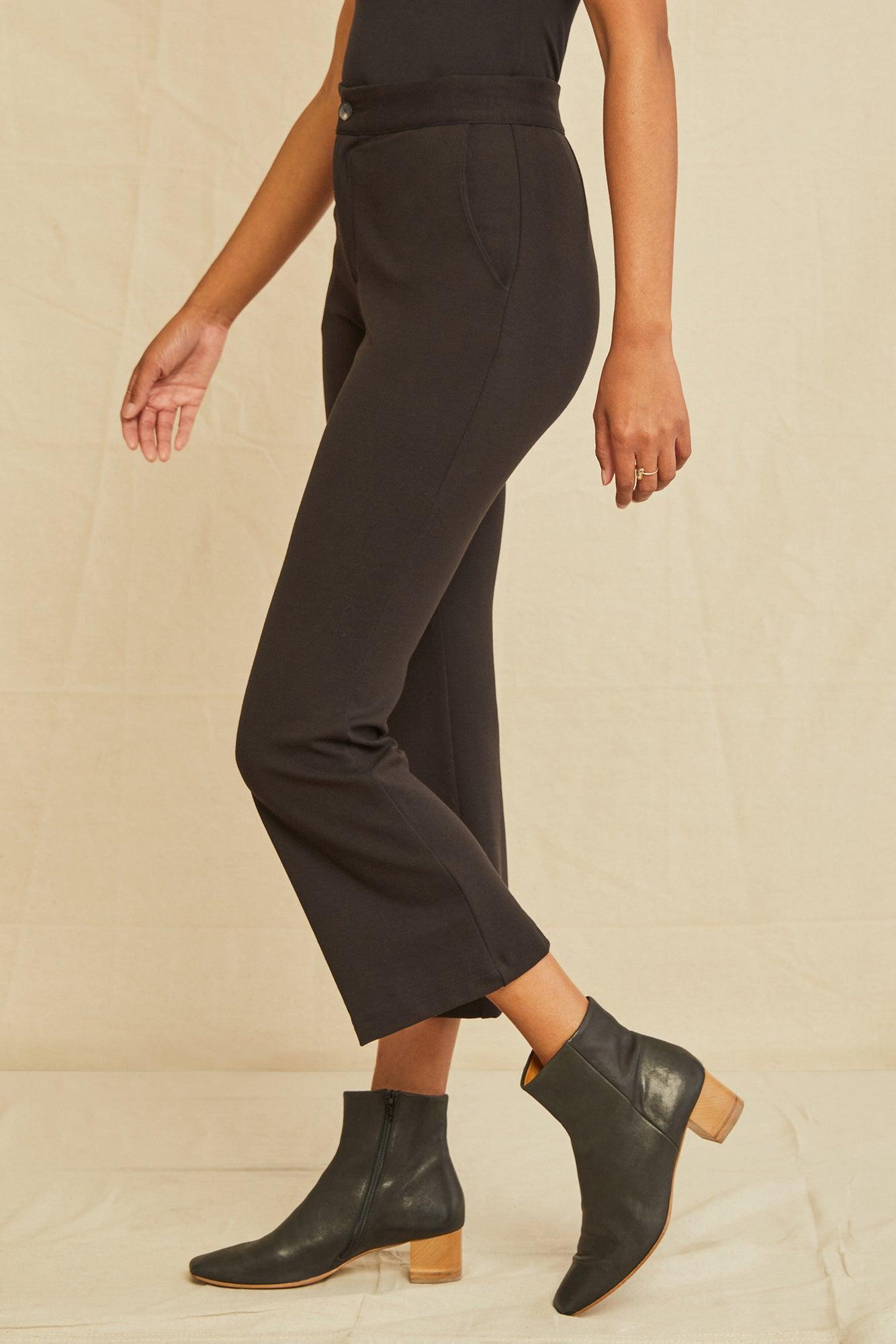 Beatrice High Rise Cropped Flare Pant - Black - ReAmour Female Product Image