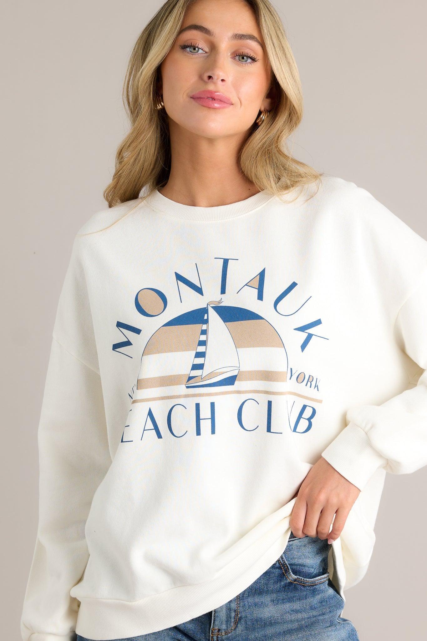 Z Supply Montauk Sunday Sea Salt Sweatshirt Product Image