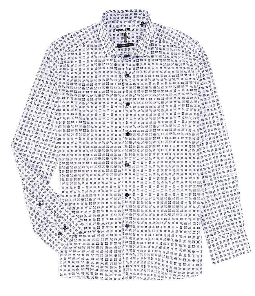 Visconti Square Print Long Sleeve Woven Shirt Product Image