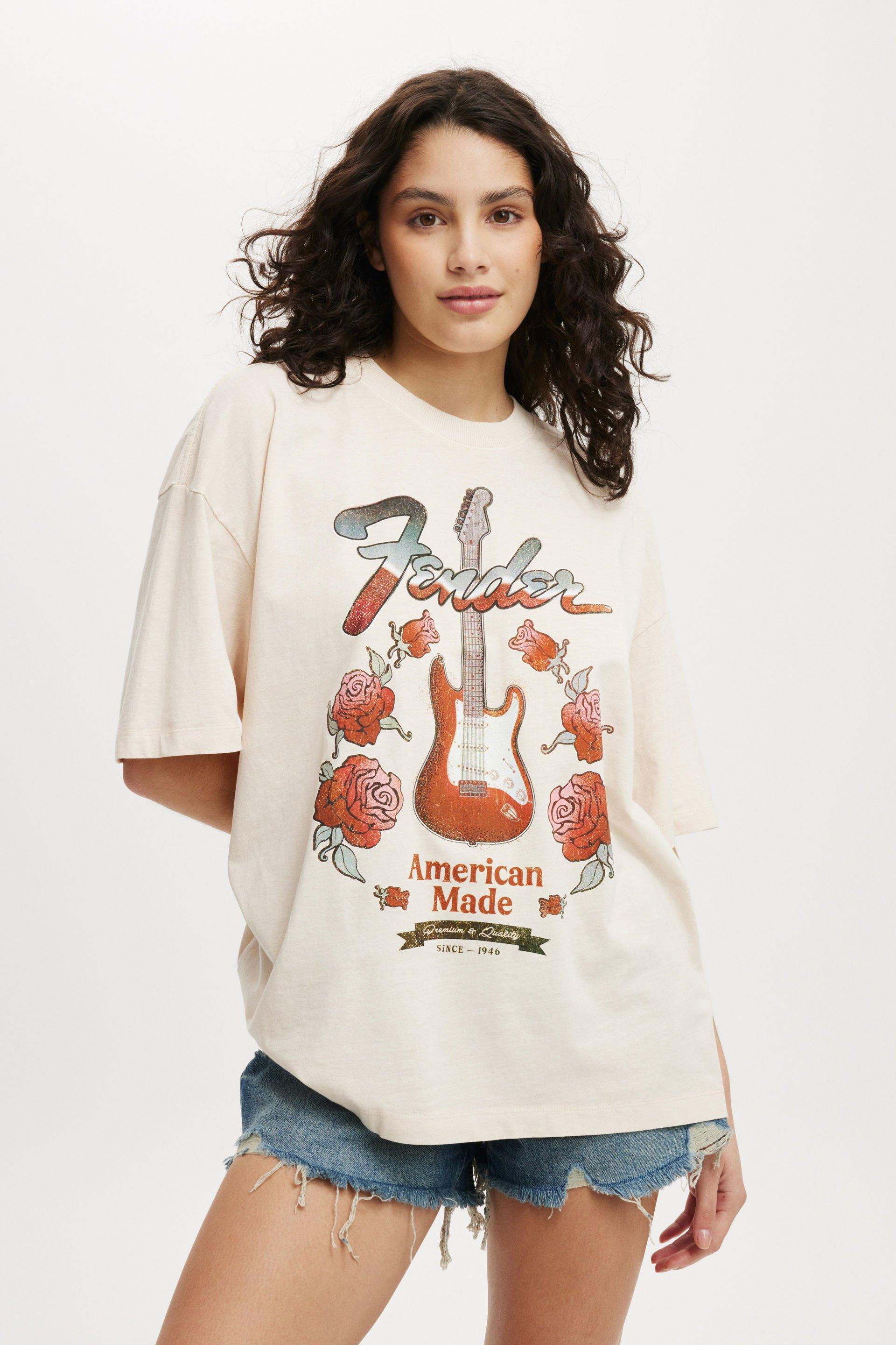 Cotton On Women - Fender Boxy Graphic Tee - Lcn mt fender american made/coconut Product Image