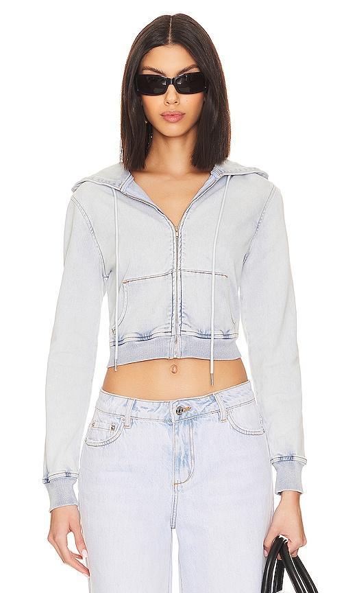 SER.O.YA Edith Cropped Hoodie Blue. (also in L, S). Product Image