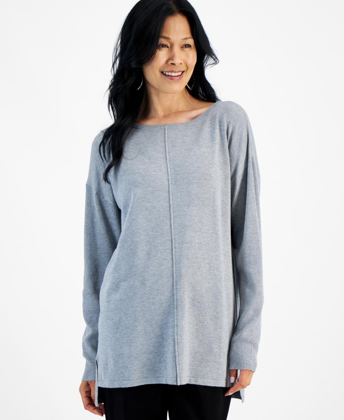 Style & Co Womens Seam-Front Boat-Neck Tunic Sweater, Created for Macys Product Image