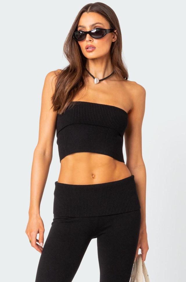 Desiree Fold Over Knit Tube Top Product Image