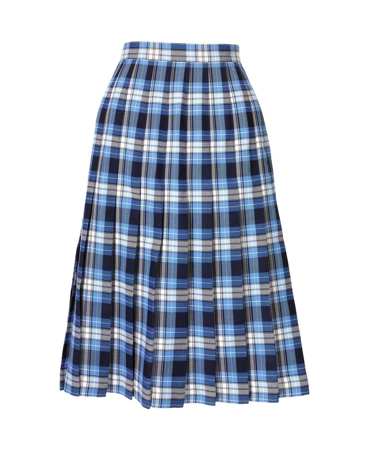 Womens Lands End School Uniform Plaid Pleated Midi Skirt product image