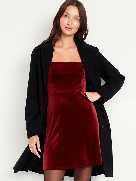 Fit &amp; Flare Velvet Mini Dress Product Image