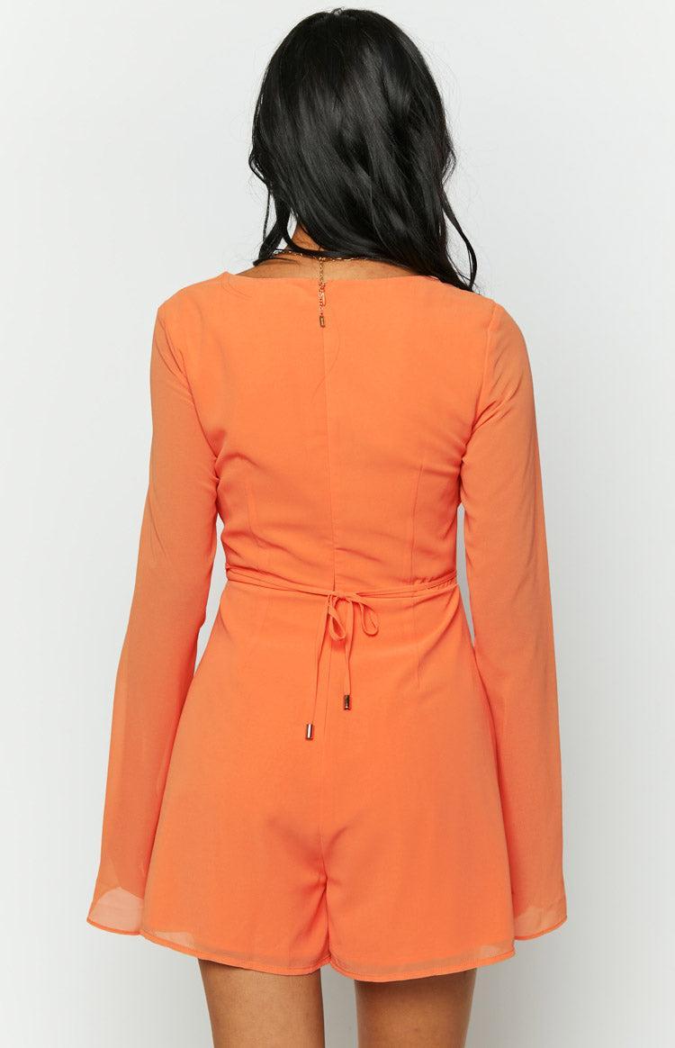 Oslo Orange Long Sleeve Playsuit Product Image