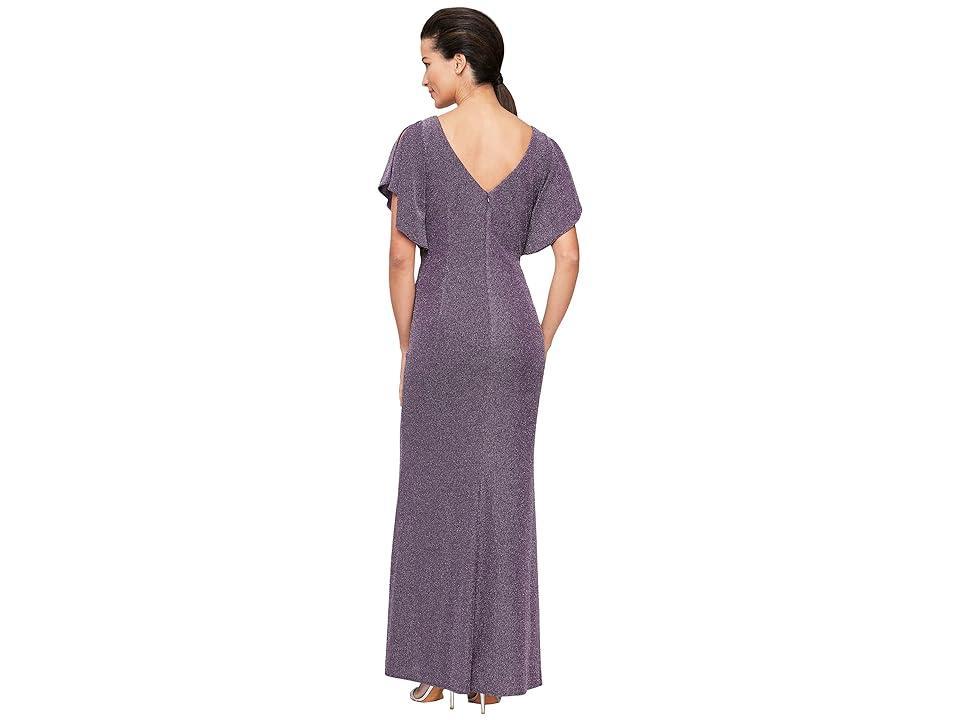 Alex Evenings Shimmer Flutter Sleeve Gown Product Image