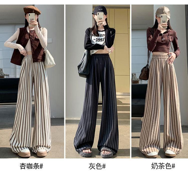 Mid Rise Striped Wide Leg Pants Product Image