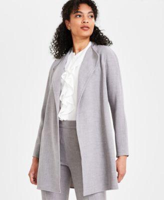 Petite Long Collarless Open-Front Blazer  Product Image