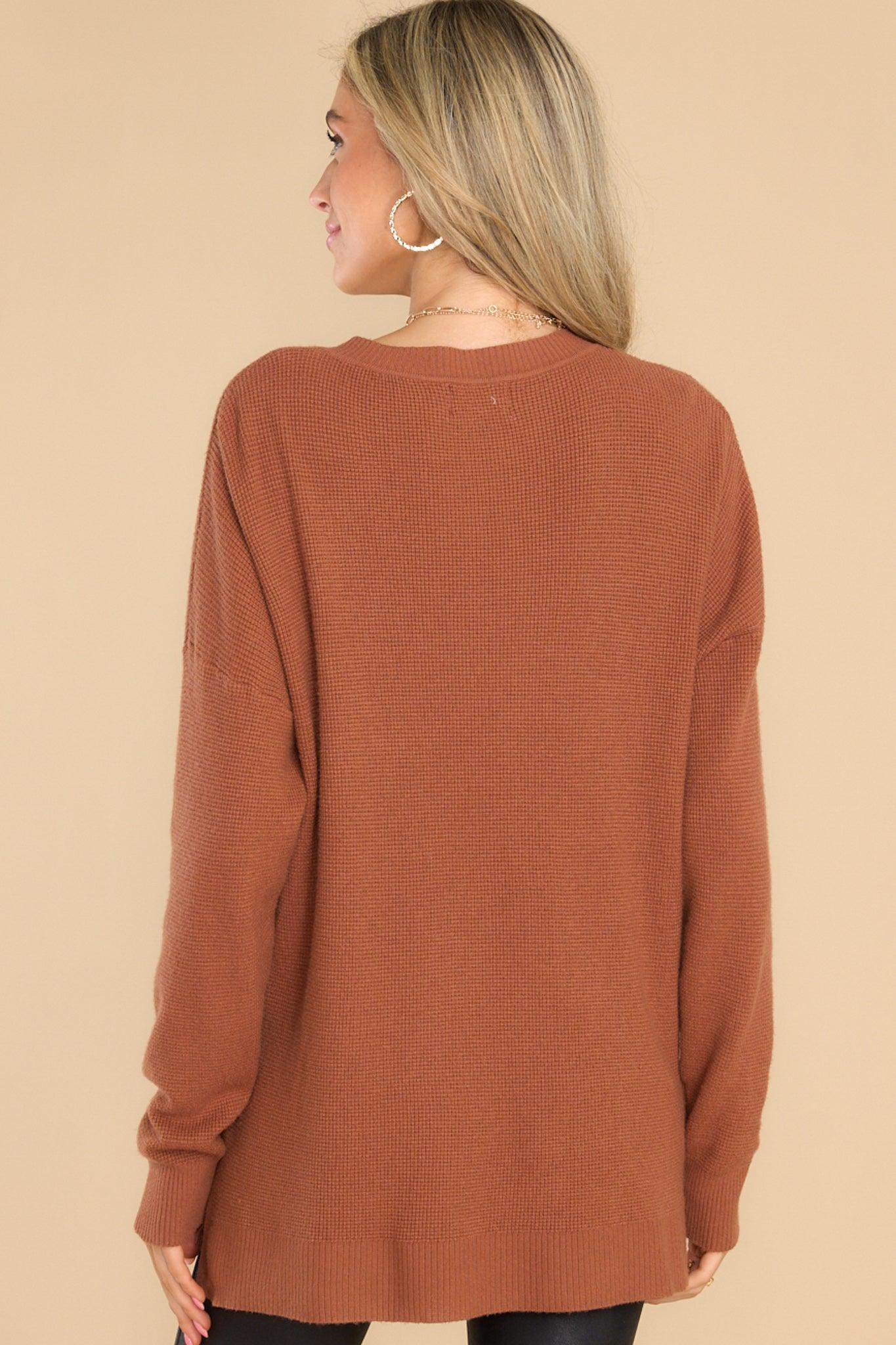 Breath Of Freshness Rust Brown Sweater Product Image