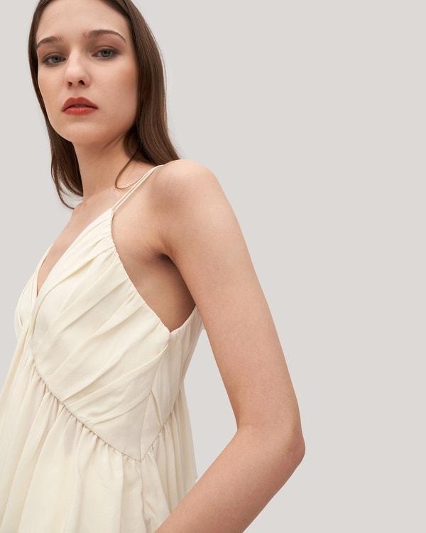 Versatile Pleated Silk Magnolia Camisole Product Image