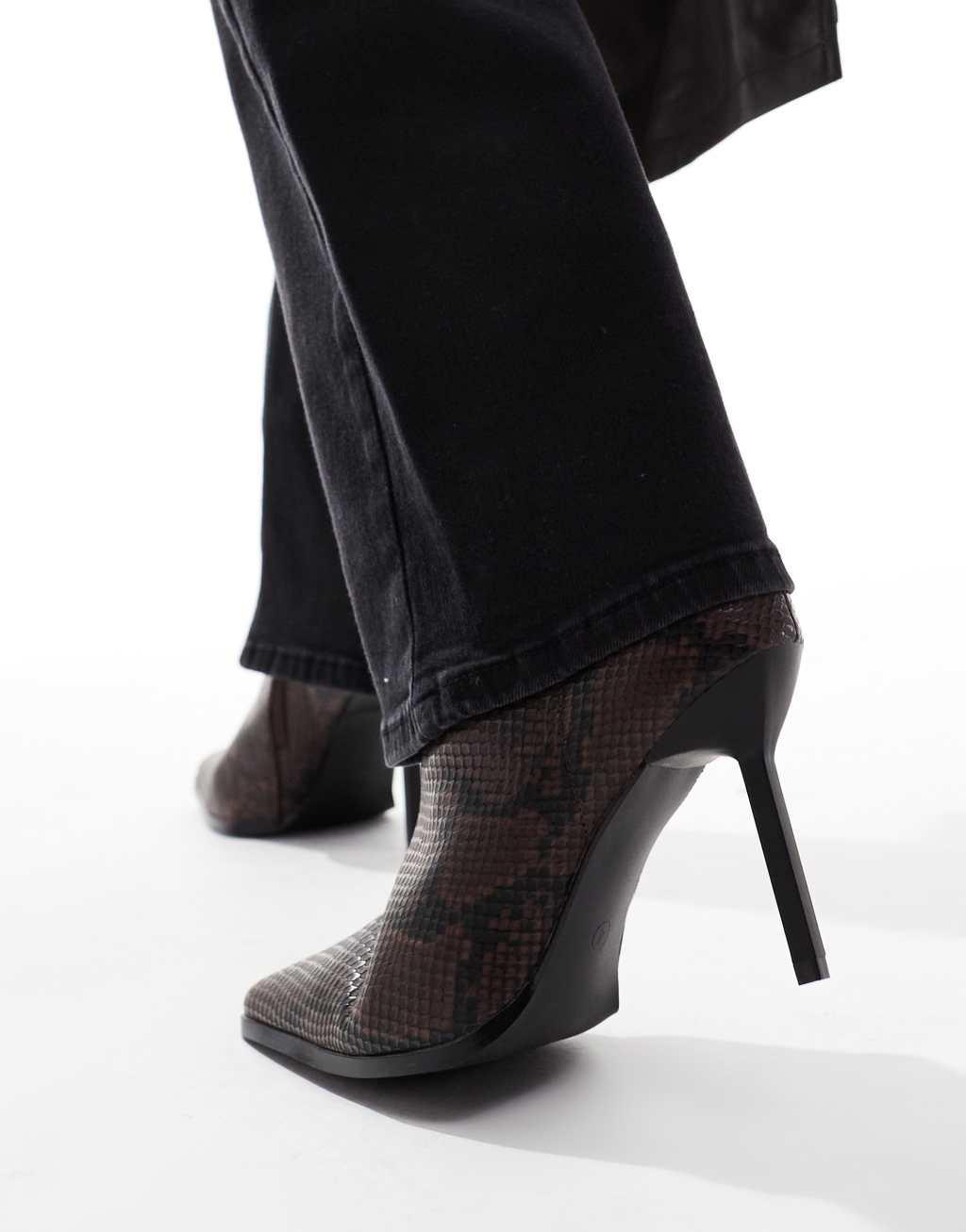 RAID Wide Fit Elvio heeled ankle boots in snake Product Image