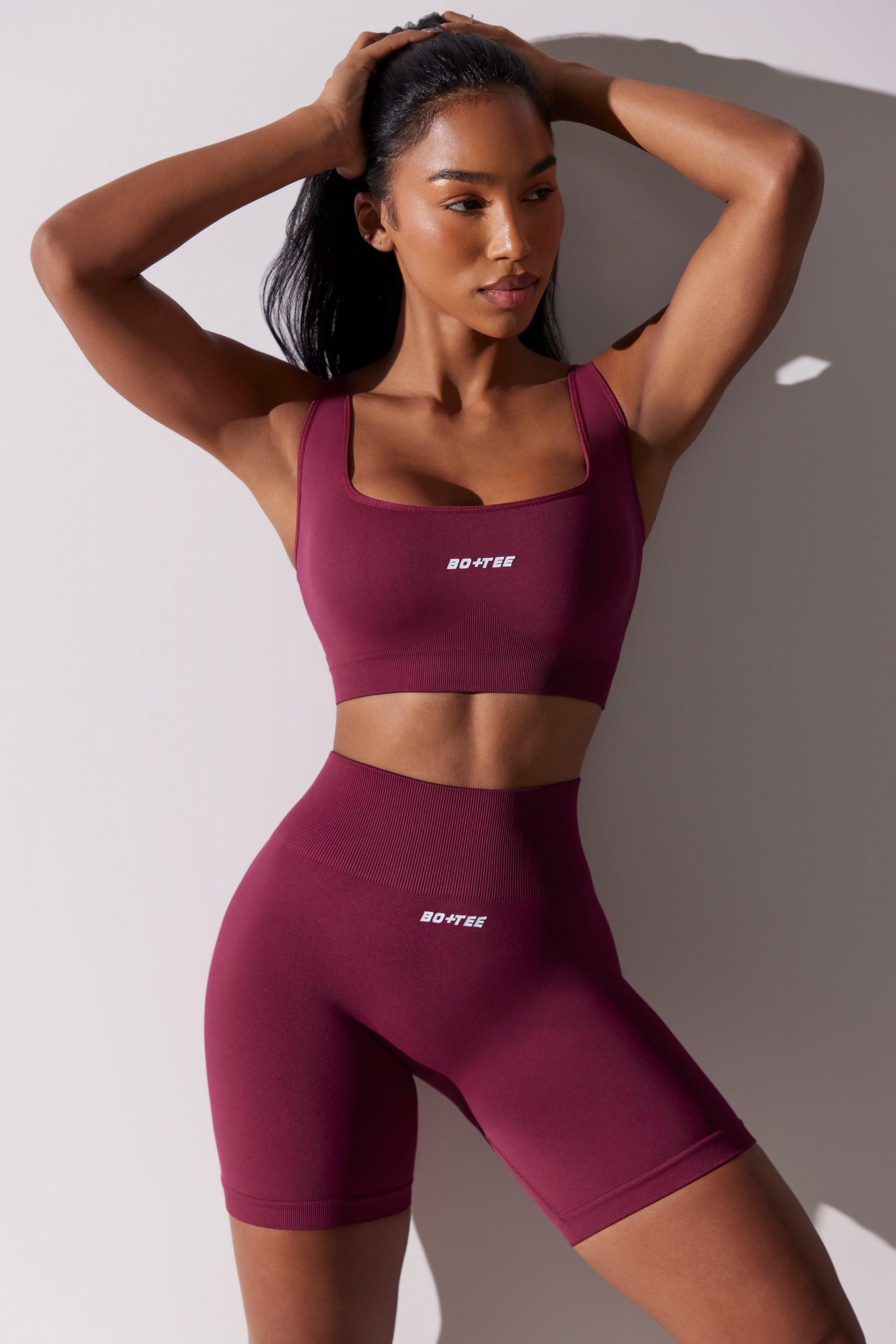 High Waist Super Sculpt Biker Shorts in Plum Product Image