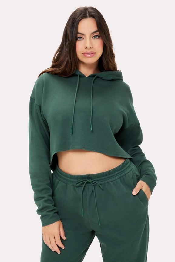 Cozy Fleece Everyday Cropped Hoodie Product Image