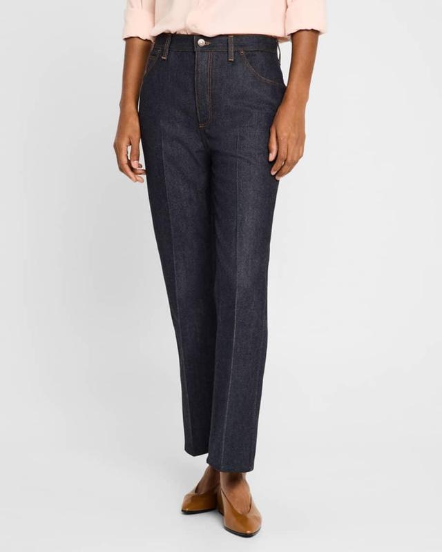 Faron Cashmere Denim Straight-Leg Ankle Trousers Product Image