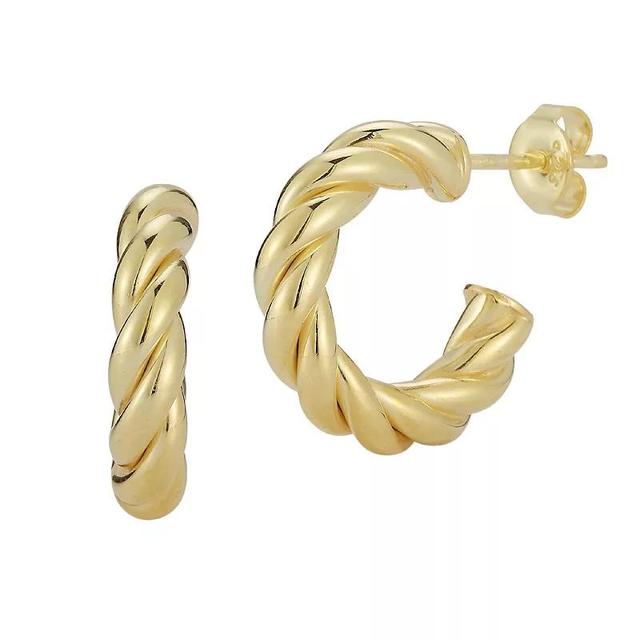 Sunkissed Sterling Small Twist Hoop Earrings, Womens, Gold Tone Product Image