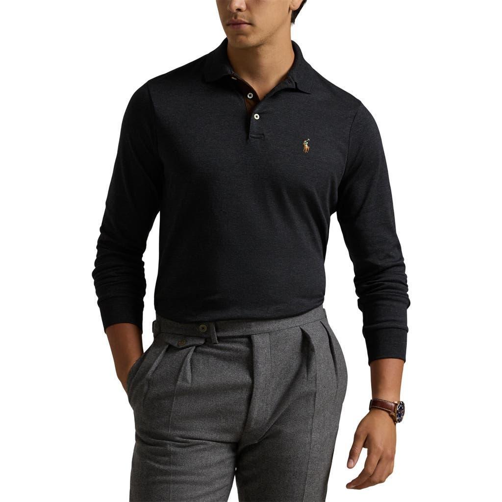 Slim Fit Long Sleeve Poplin Button Down Shirt In Black Marl Heather Product Image