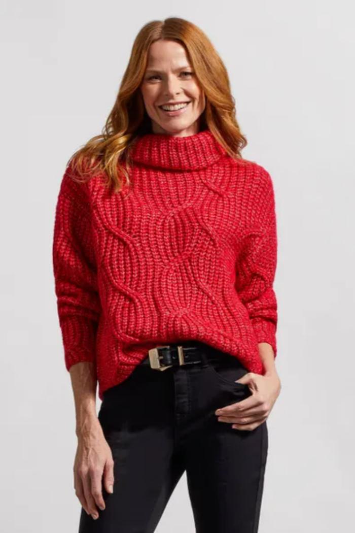 CABLE KNIT TURTLENECK SWEATER Product Image