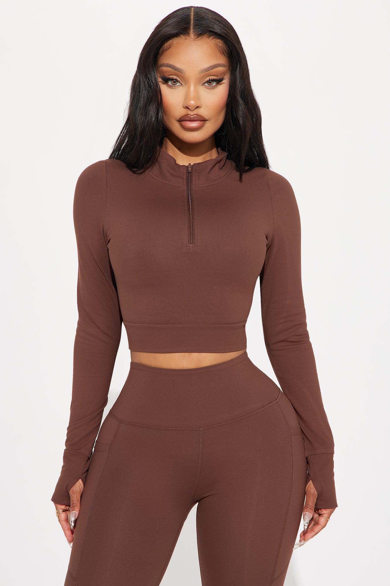 Jolie Super Soft Active Top - Chocolate Product Image