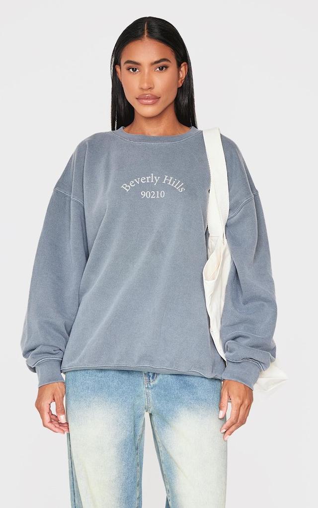 Charcoal Beverly Hills Printed Washed Sweatshirt Product Image