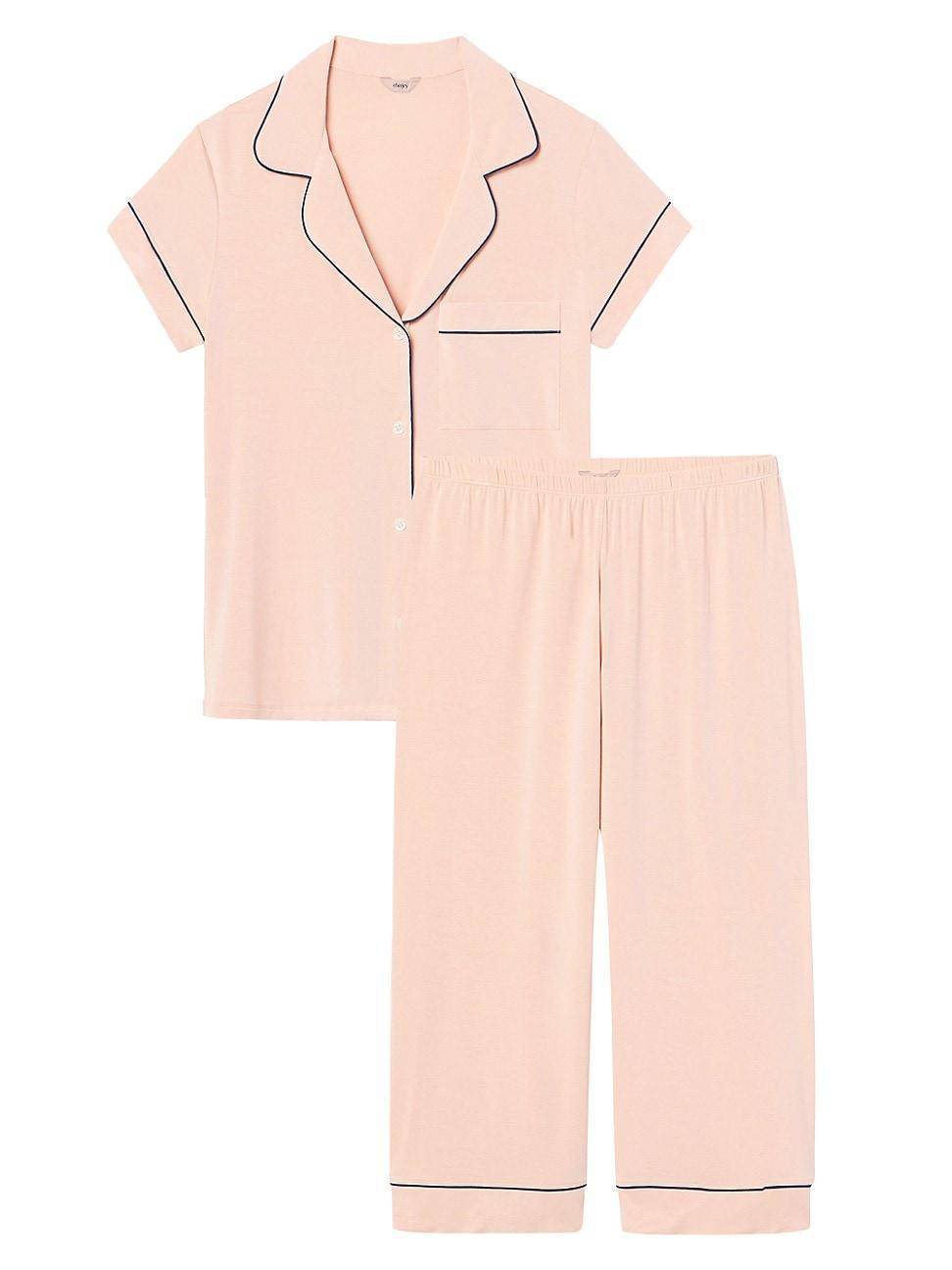 Eberjey Gisele Short Sleeve Crop Pajama Set Product Image