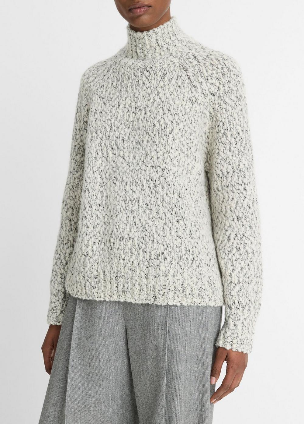 Italian Marled Wool-Blend Turtleneck Sweater Product Image