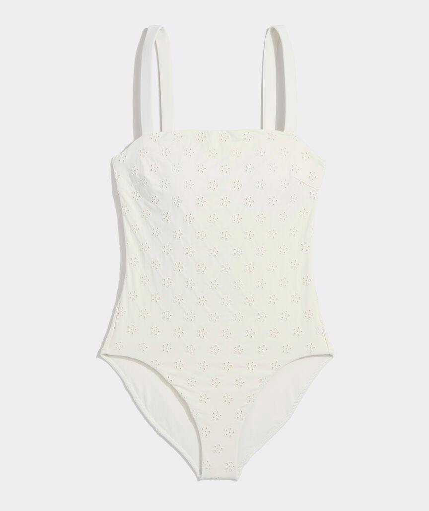 Eyelet Square Neck One-Piece Product Image