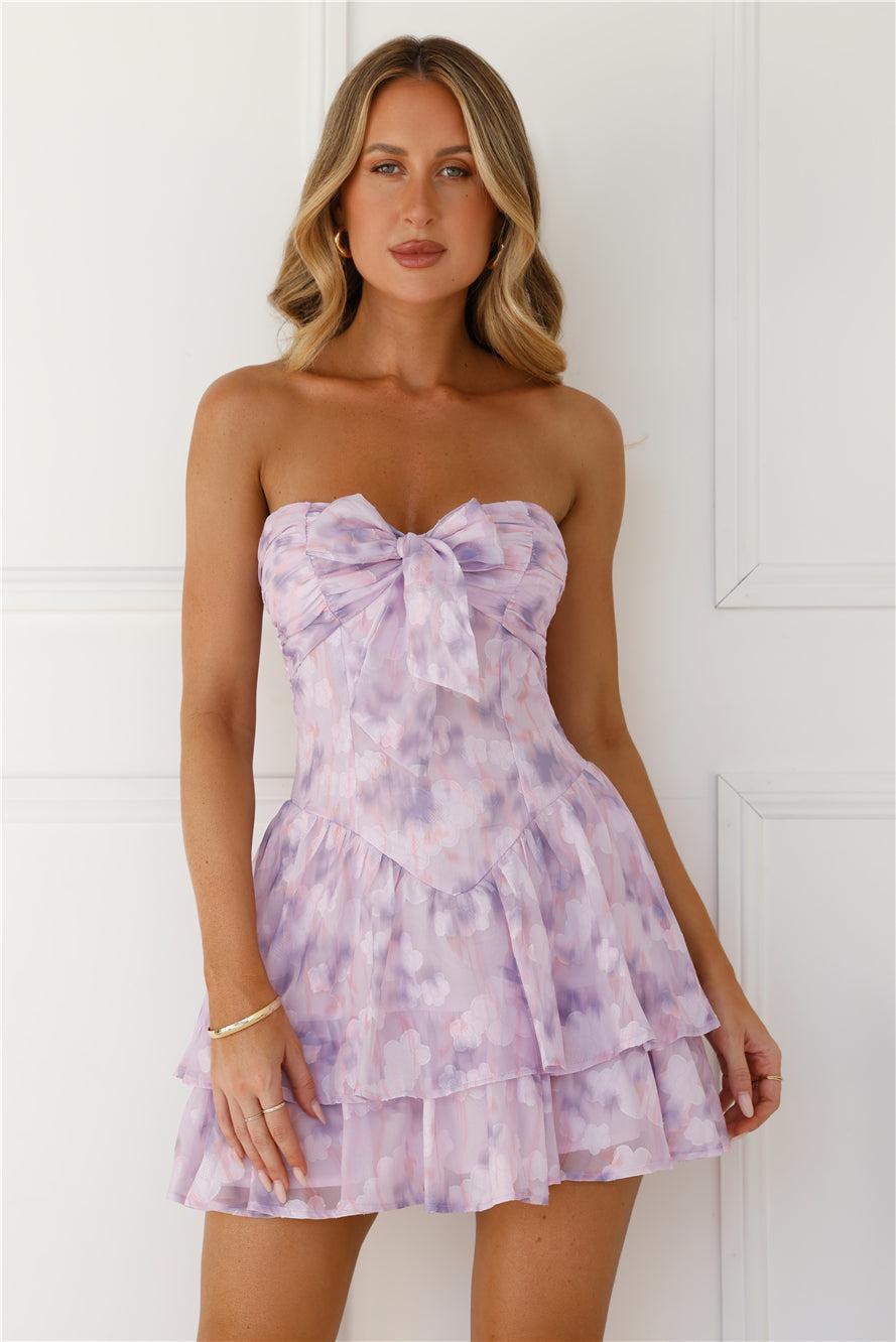 Lavender Haze Strapless Mini Dress Lilac Product Image