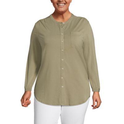 Plus Size Long Sleeve Jersey A-line Tunic product image