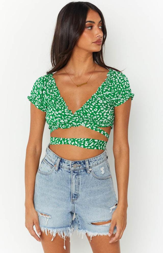 Colette Green Floral Crop Top Product Image