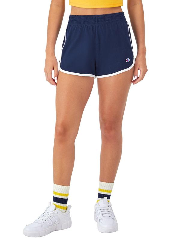 Womens Champion Gym Shorts, C Logo, 2.5 Dark Night Blue/White XS Product Image