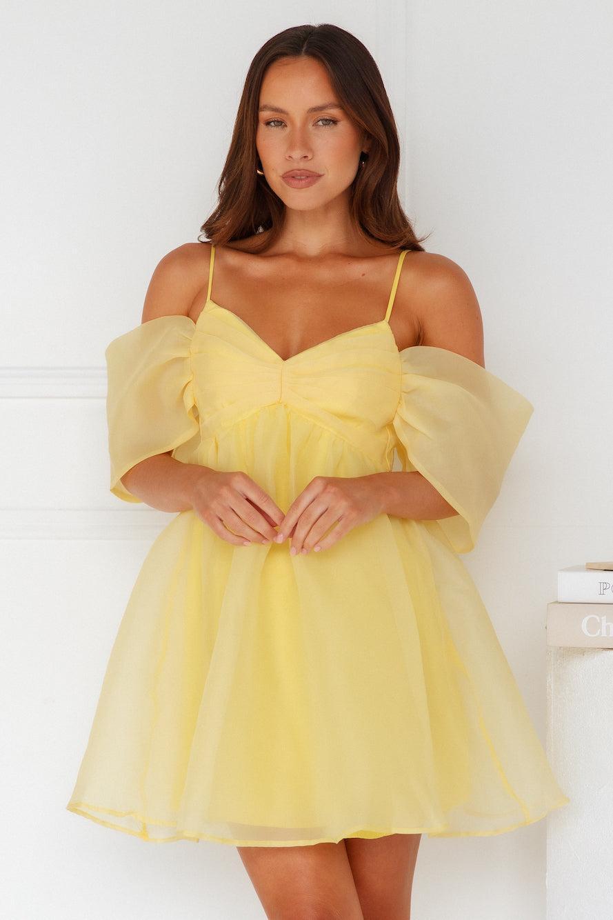 Embracing Formality Mini Dress Yellow Product Image