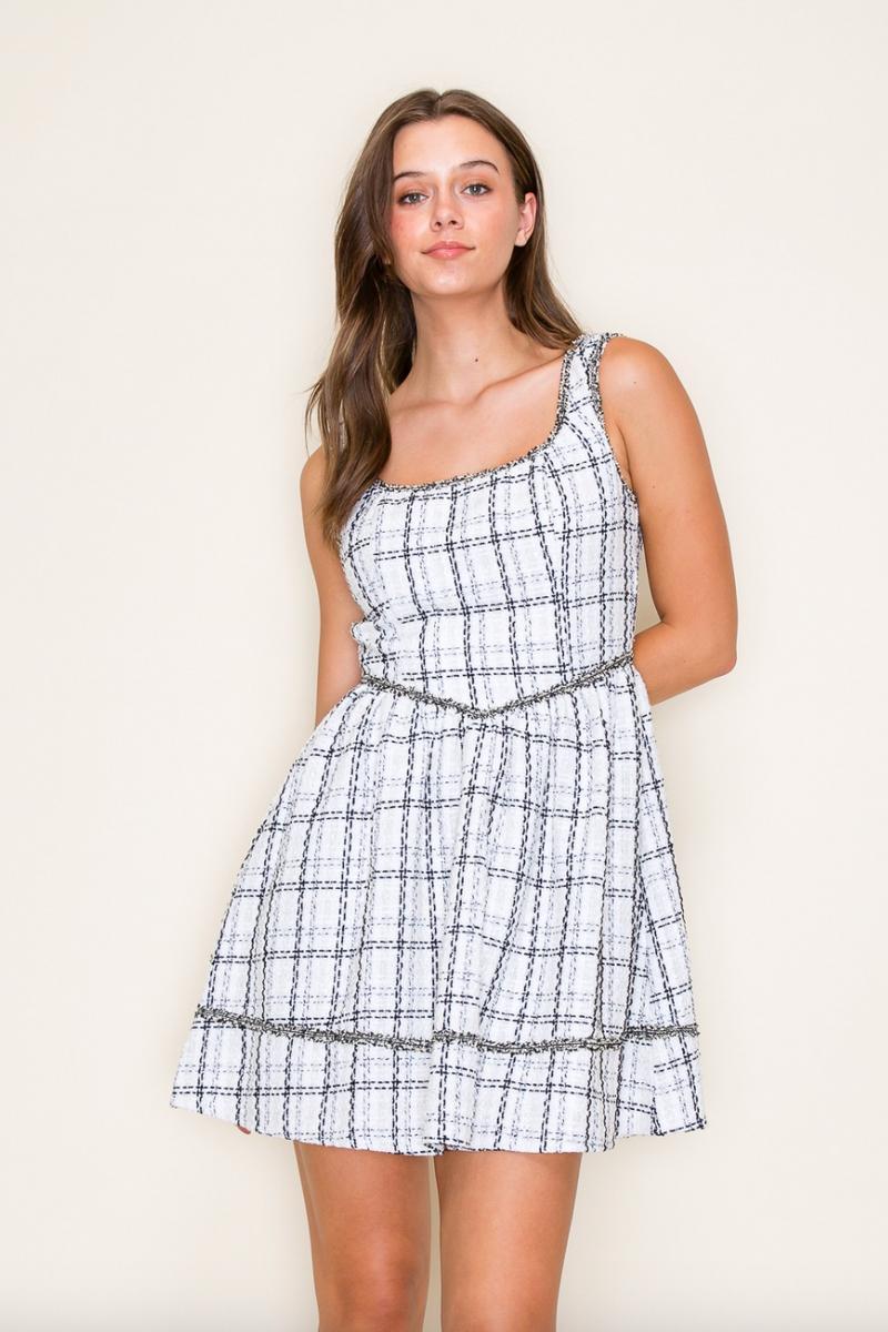 Uptown Plaid Mini Dress Product Image