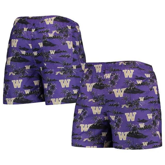 Mens FOCO Washington Huskies Island Palm Swim Trunks Product Image