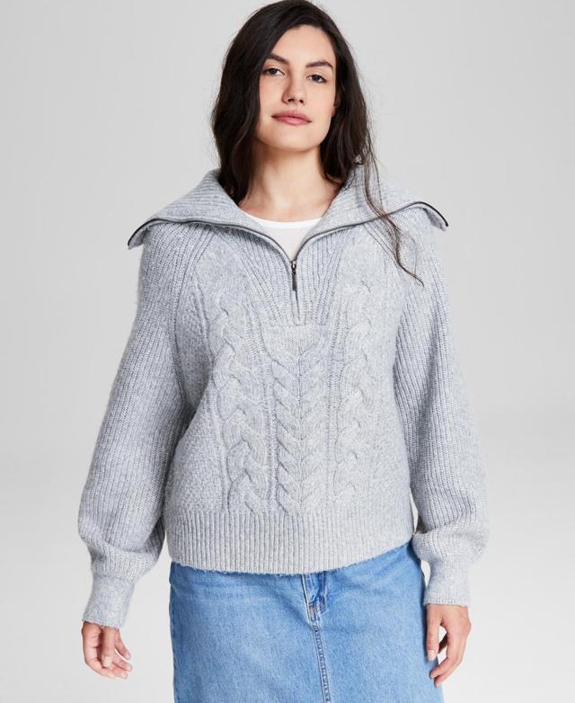 And Now This Womens Cable 1/4 Sweater, Created for Macys Product Image