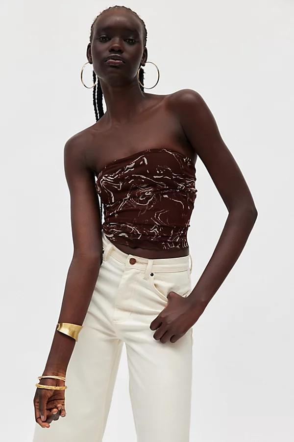 Silence + Noise Kori Printed Mesh Tube Top Womens at Urban Outfitters Product Image