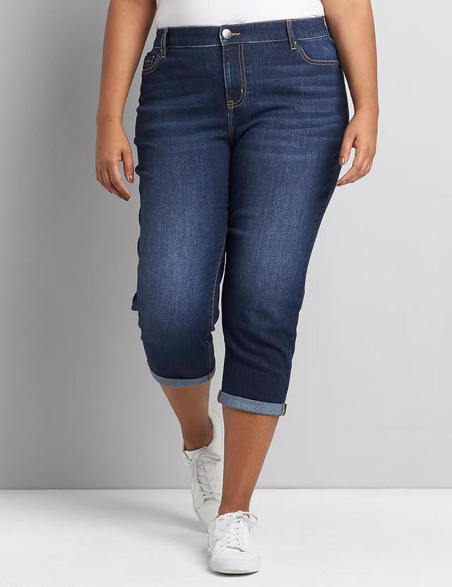 Signature Fit Boyfriend Capri Jean - Dark Wash Product Image