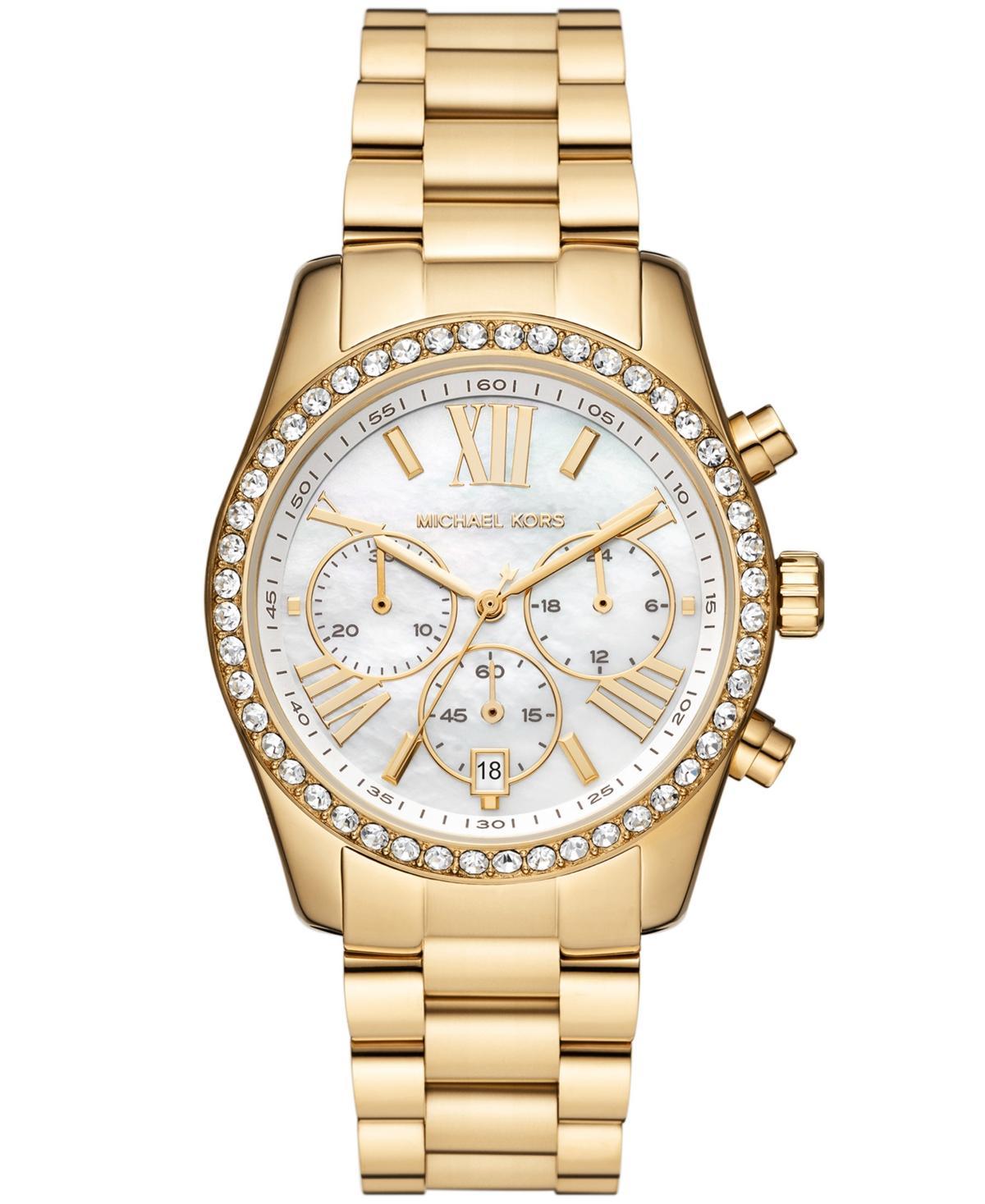 Womens Lexington Goldtone, Mother-Of-Pearl, & Crystal Bracelet Watch Product Image