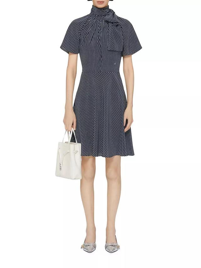 Polka Dots Dress in Silk with Lavalliere Product Image