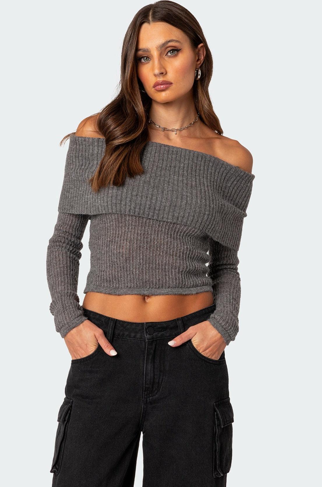 Lili fold over knit top Product Image