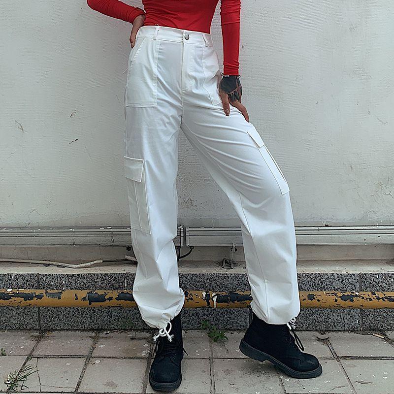 High-Waist Straight Leg Cargo Pants Product Image