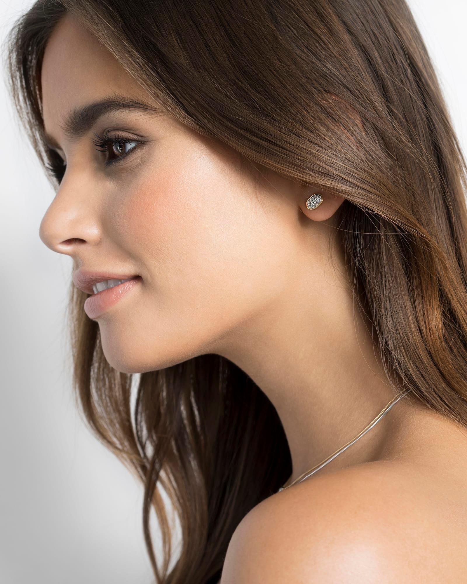 Amelee Earrings in Pave Diamond and 14k Rose Gold Product Image