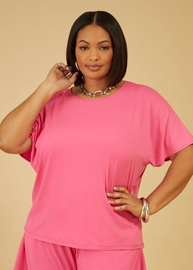 Plus Size Dolman Sleeved Knit Top Ashley Stewart Product Image