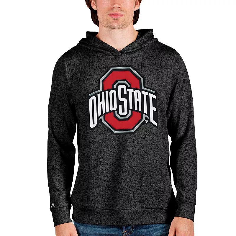 Mens Antigua Heathered Black Ohio State Buckeyes Team Logo Absolute Pullover Hoodie Product Image