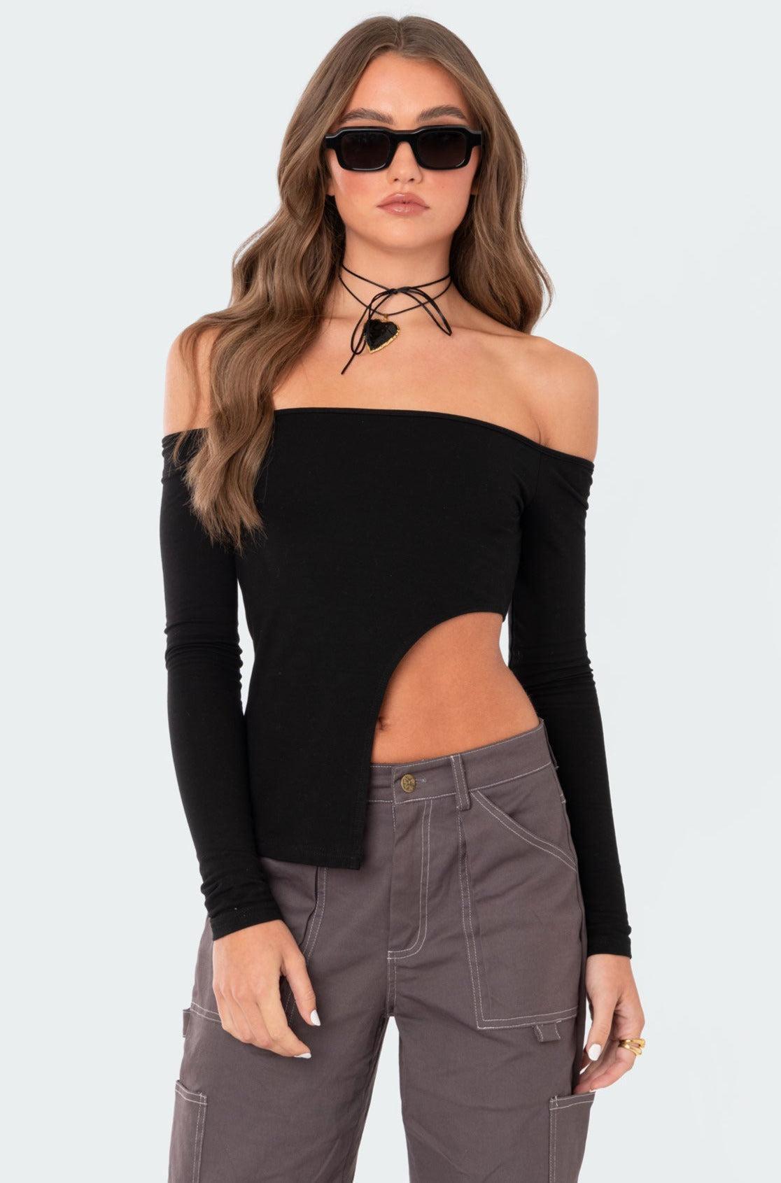 Helena Asymmetric Off The Shoulder Top Product Image