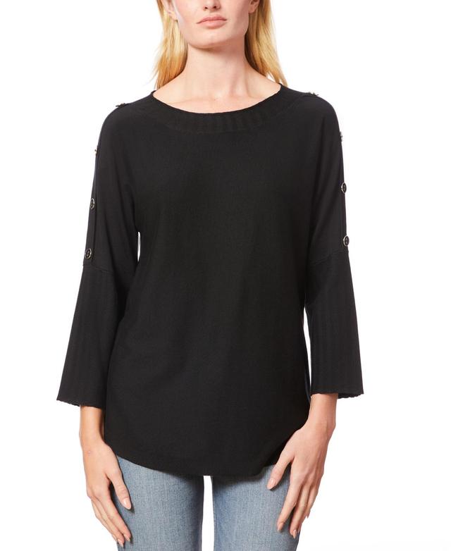 Melissa Paige Womens Dolman-Sleeve Wavy-Ribbed Sweater, Regular & Petite Product Image