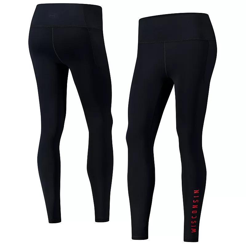 Womens Under Armour Wisconsin Badgers Gameday Meridian Soft Luxe Perormance Pocketed Legging Product Image