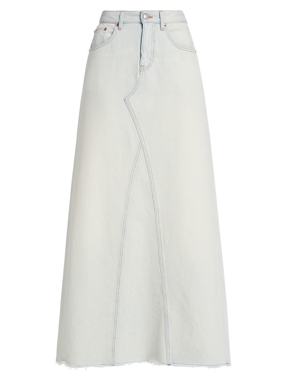 Womens Denim Maxi Skirt Product Image