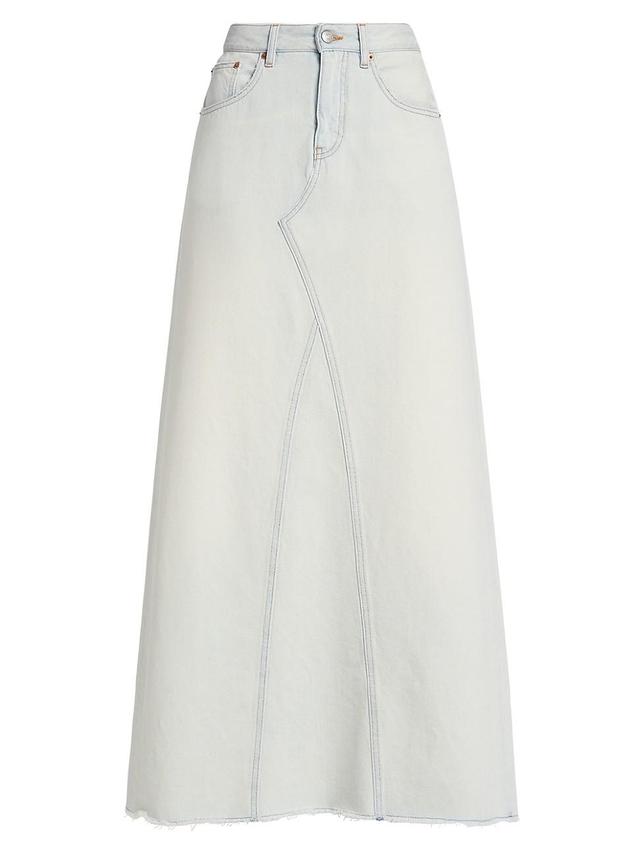 Womens Denim Maxi Skirt Product Image